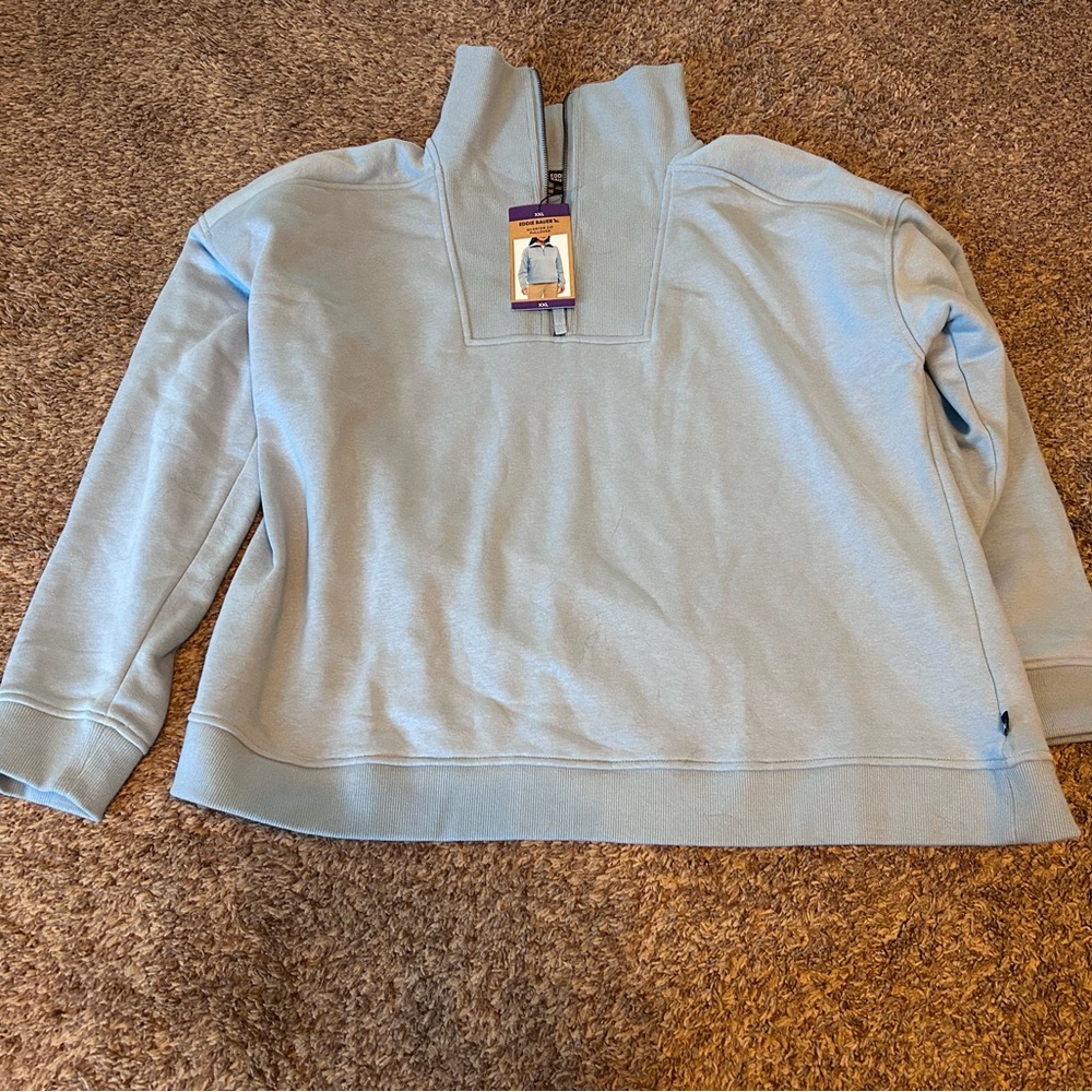 Eddie Bauer Sky Blue Quarter-Zip Pullover